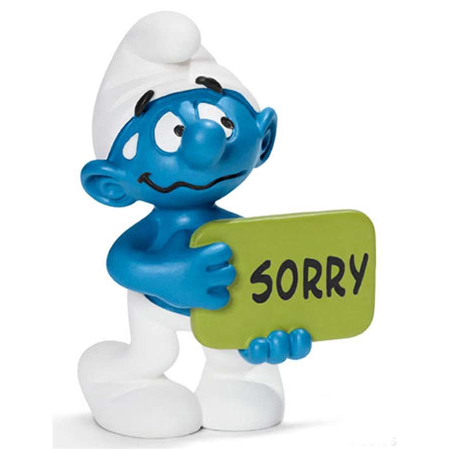 schleich gift smurf - 20749 sorry smurf