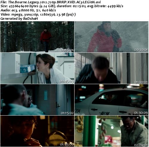 The Bourne Legacy 2012 720p BRRiP XViD AC3-LEGi0N The Bourne Legacy 2012 720p BRRiP XViD AC3-LEGi0N