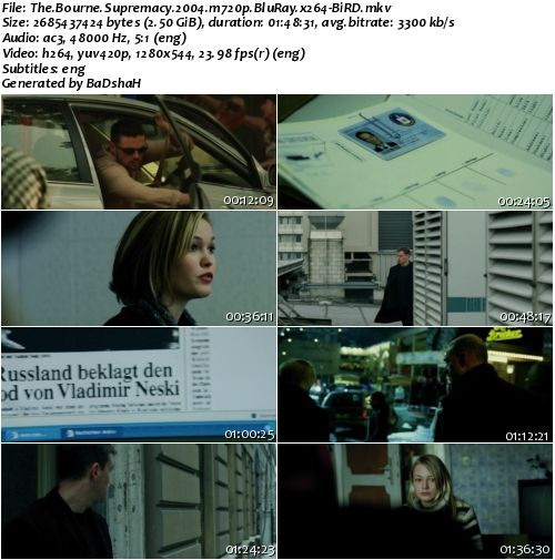 The Bourne Supremacy 2004 m720p BluRay x264-BiRD The Bourne Supremacy 2004 m720p BluRay x264-BiRD