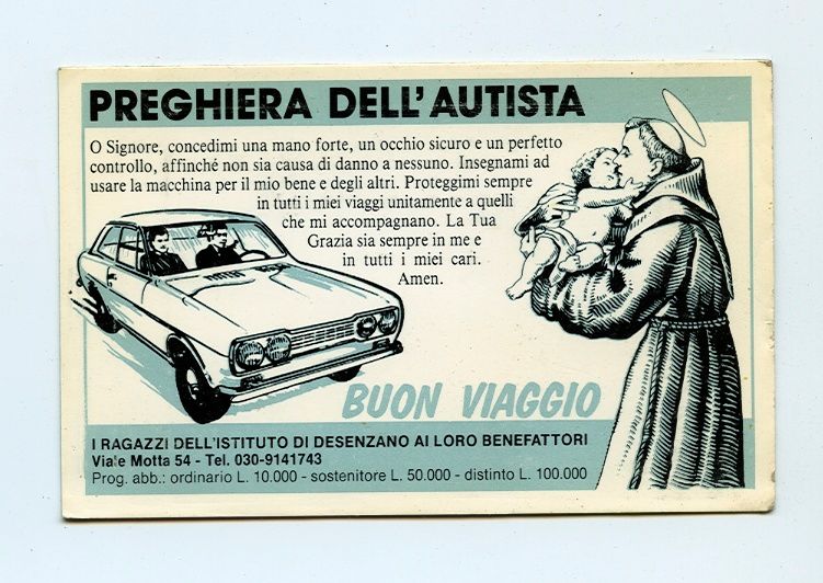 Preghiera Dell Autista Buon Viaggio Anni 60 Ebay